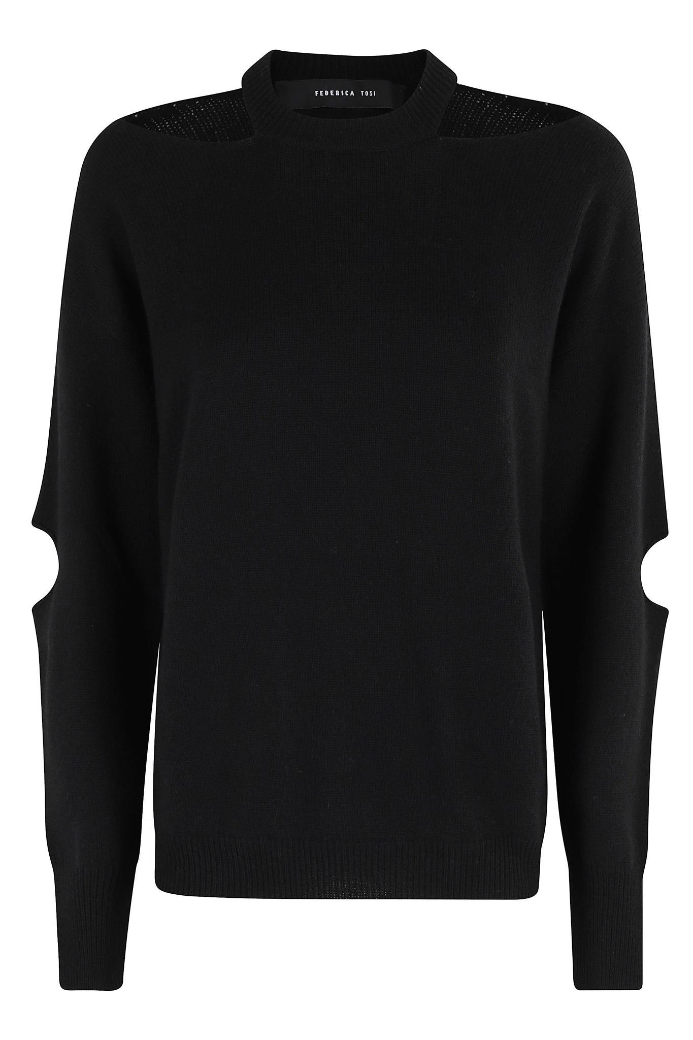 Maglia Misto Cashmere Cut Girocollo