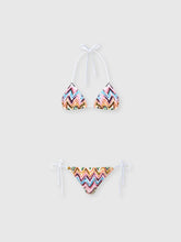 Bikini stretch motivo pizzo con zig zag