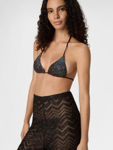 Pantaloni ampi a rete zig zag