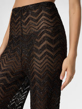 Pantaloni ampi a rete zig zag