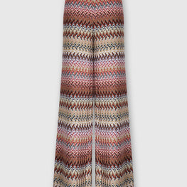 Pantalone Flare con Motivo Zig Zag