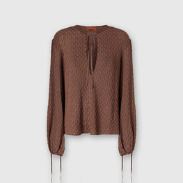Blusa Girocollo in Misto Lana