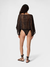 Top a rete zig zag con paillettes