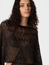 Top a rete zig zag con paillettes