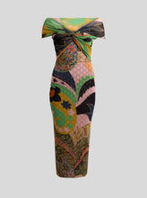 Fitted V-Neck Midi Dress