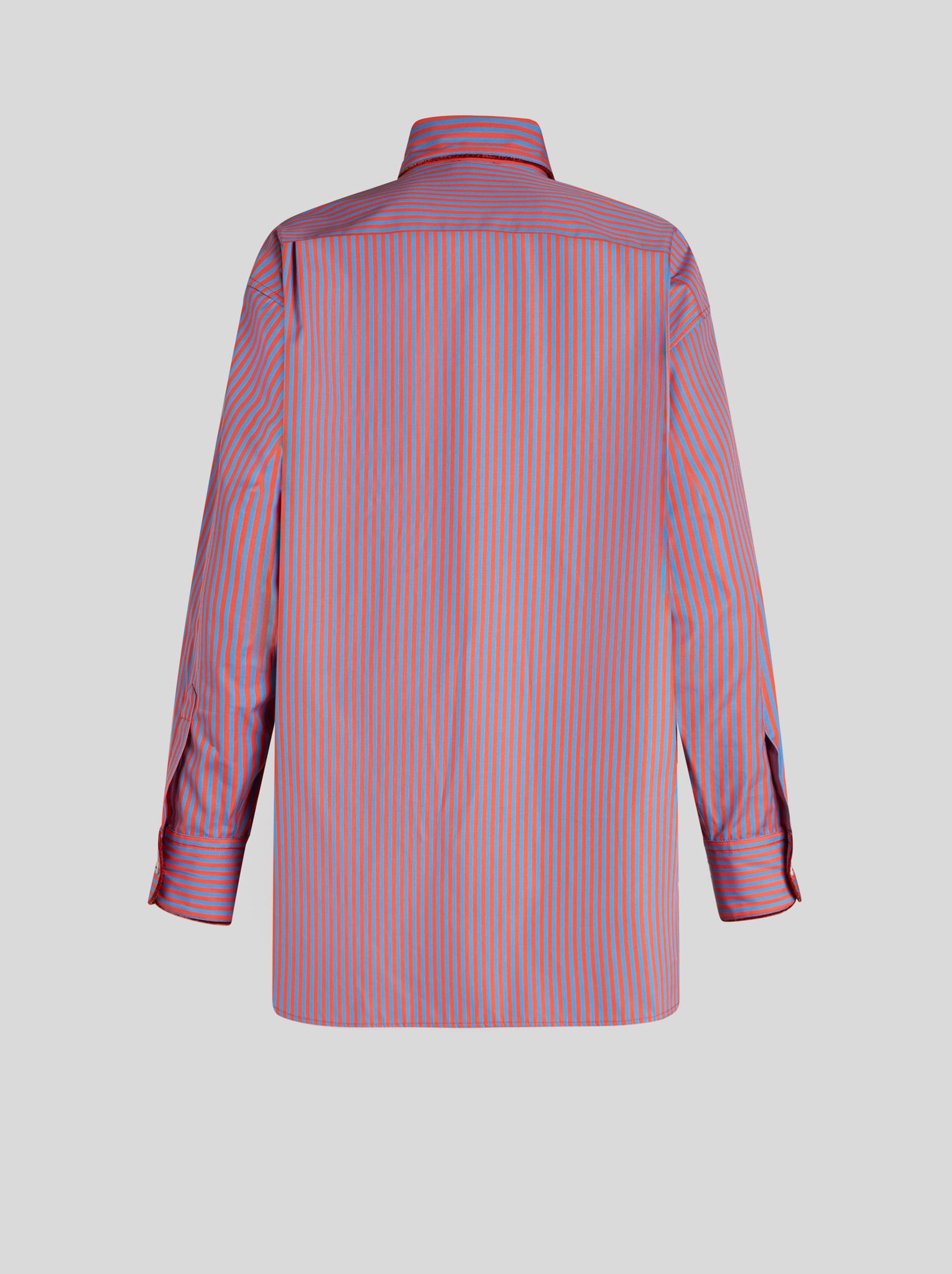 Camicia Righe In Cotone Con Taschino