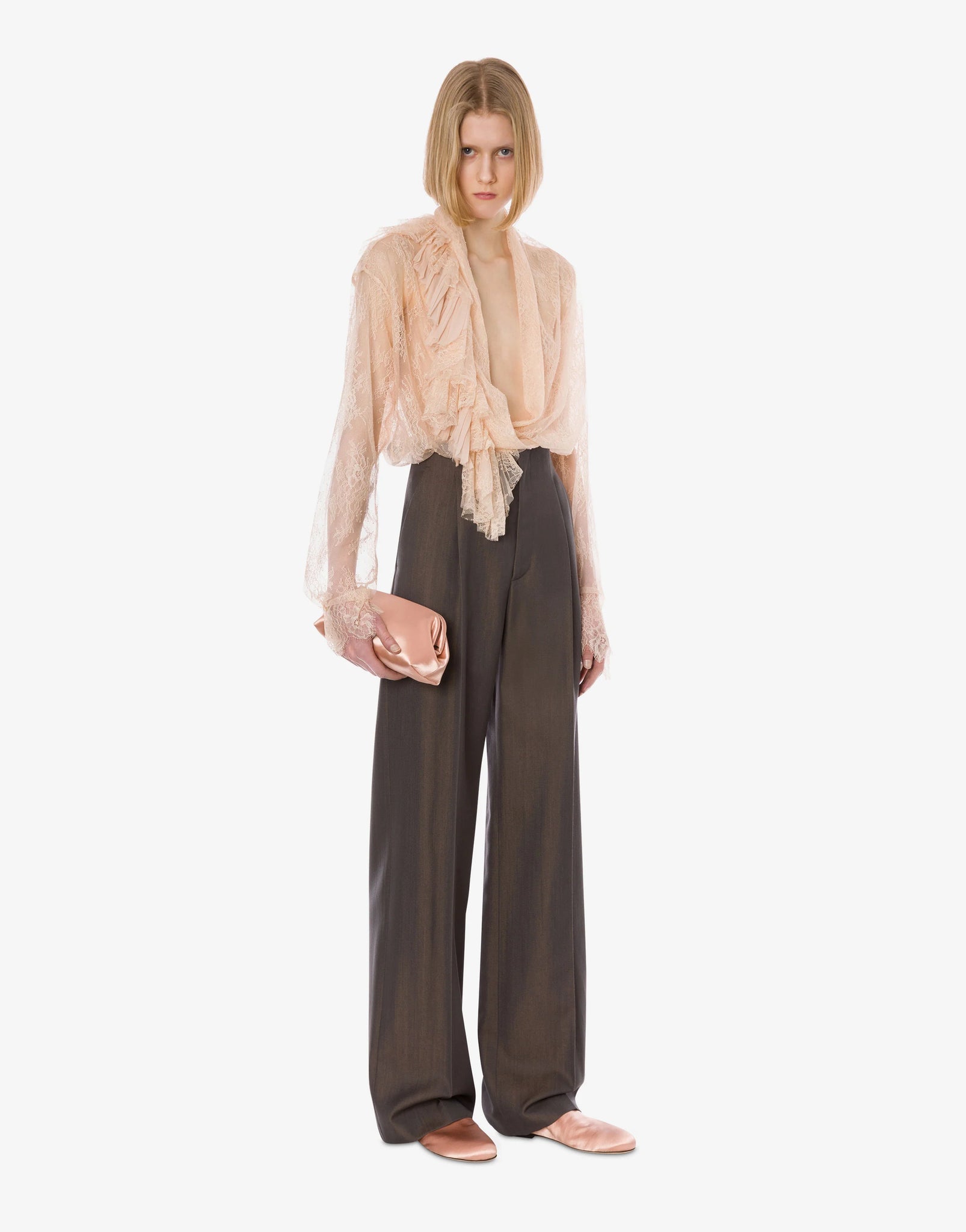 Camicia In Pizzo Rosa