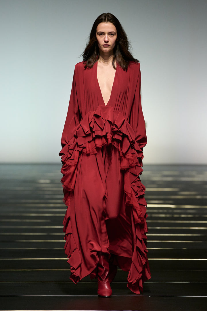 Alberta Ferretti, red dress from the Fall Winter 2026 runway